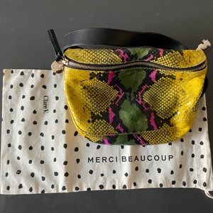 Clare V. Snake Print Fanny Pack NWOT